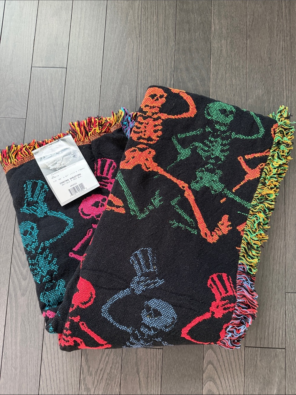 Rare Vintage Grateful Dead Skeleton Blanket
